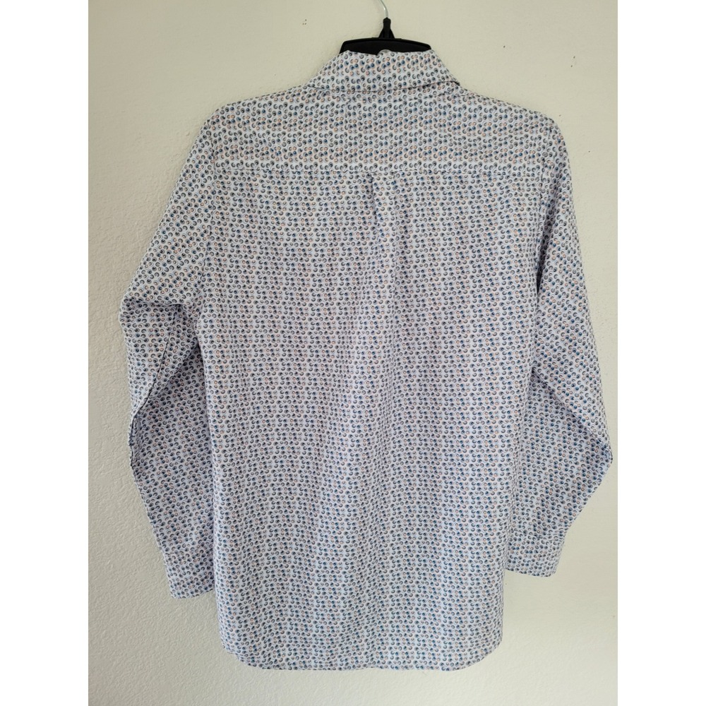 English Laundry Womens Blue Tan Geometric Circle Print Button Down Shirt 12 #16 - Picture 4 of 5